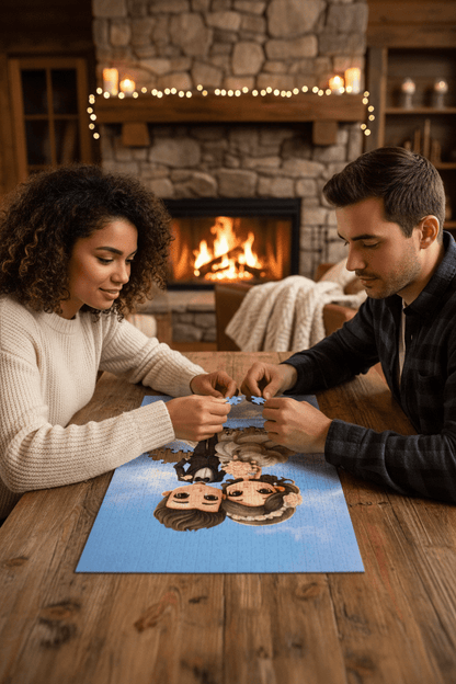 Custom Watercolor Wedding Photo Puzzle | Personalized Couple Jigsaw Puzzle - Jigsaw Puzzle - BuyEcEc