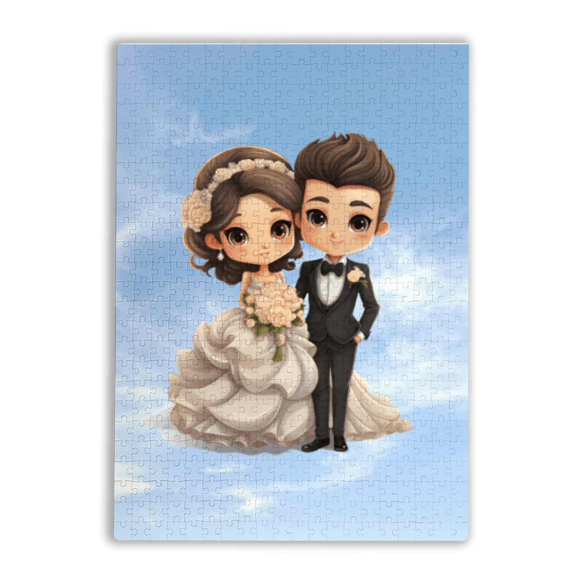 Custom Watercolor Wedding Photo Puzzle | Personalized Couple Jigsaw Puzzle - Jigsaw Puzzle - BuyEcEc