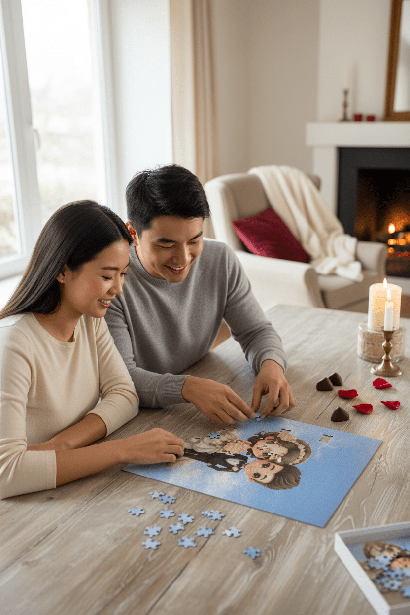 Custom Watercolor Wedding Photo Puzzle | Personalized Couple Jigsaw Puzzle - Jigsaw Puzzle - BuyEcEc