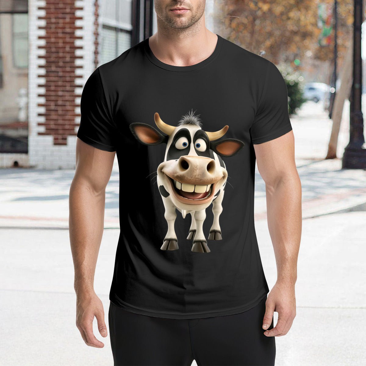 Cute & Custom Highland Cow T-Shirt for Men | Rustic Style (180g) - BuyEcEc