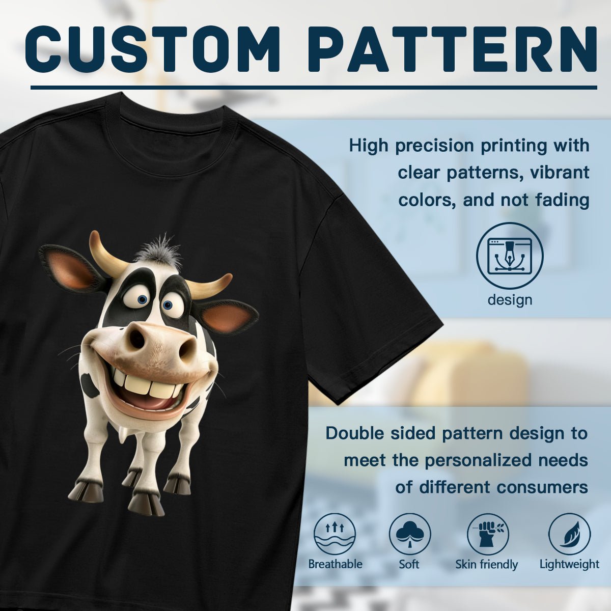 Cute & Custom Highland Cow T-Shirt for Men | Rustic Style (180g) - BuyEcEc