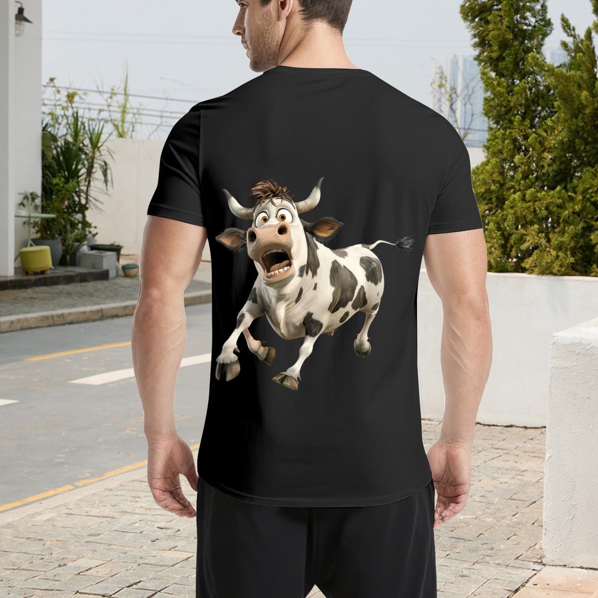 Cute & Custom Highland Cow T-Shirt for Men | Rustic Style (180g) - BuyEcEc