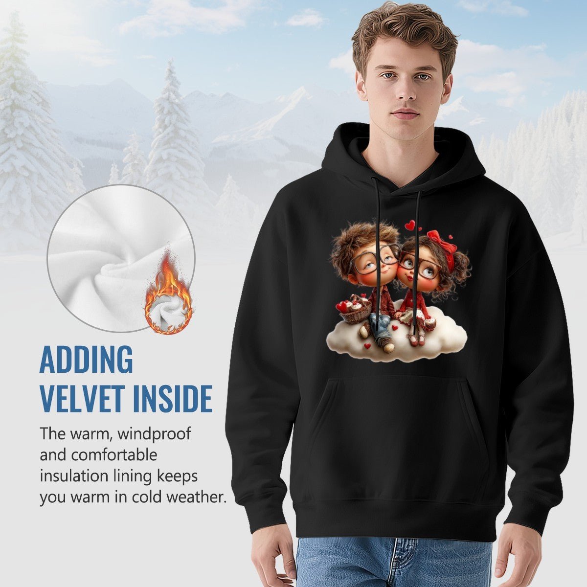 Cute Valentine Couple Hoodie | 280g Custom Quote | BuyEcEc - Hoodies - BuyEcEc