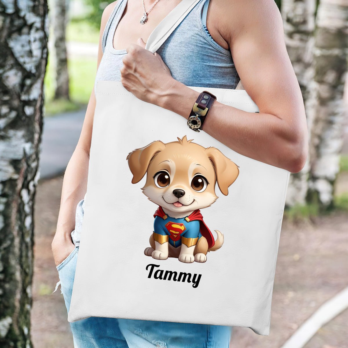 Dog Portrait Tote Bag for Dog Lovers | Personalized Canvas BagTote Bag Name Personalized - ToteBags - BuyEcEc