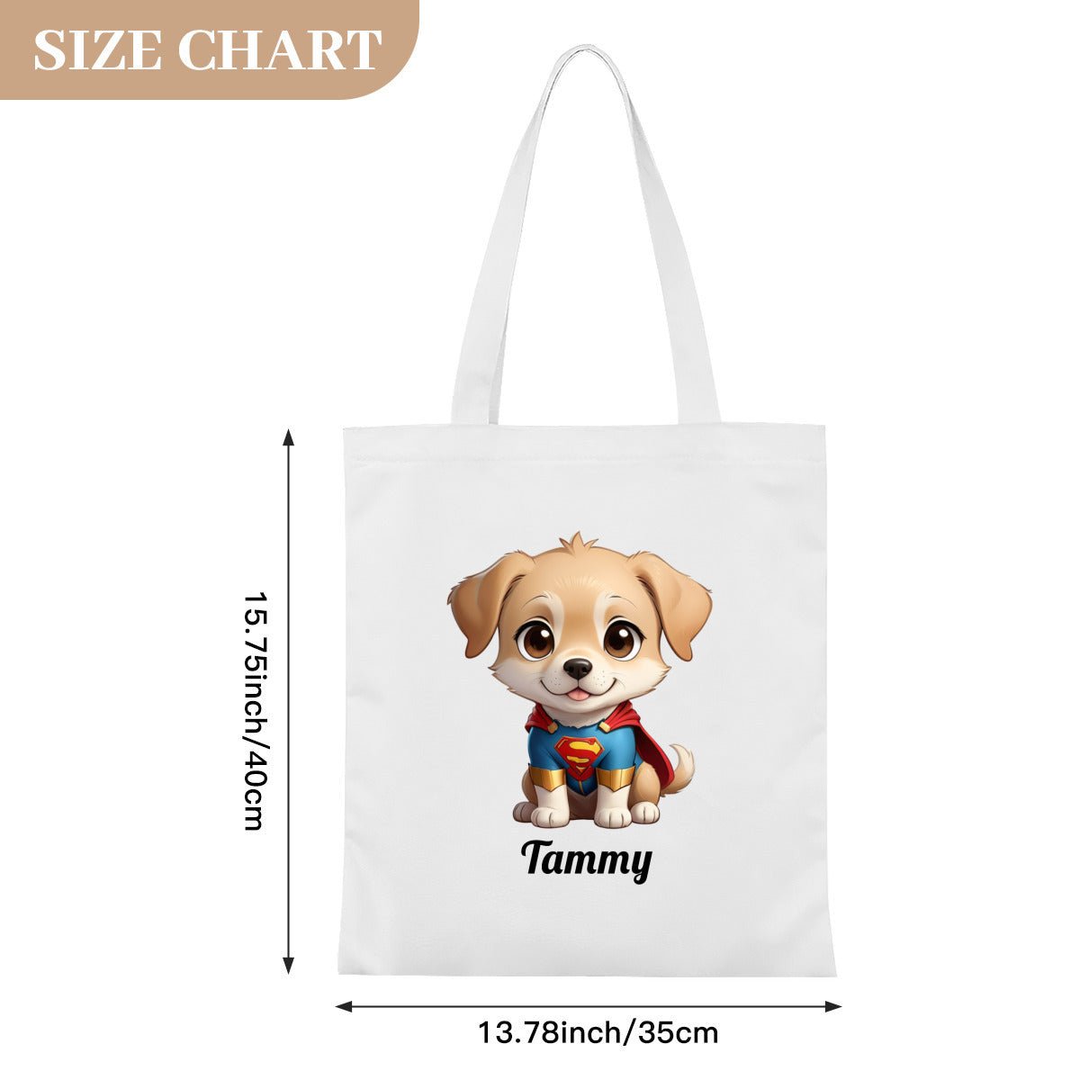 Dog Portrait Tote Bag for Dog Lovers | Personalized Canvas BagTote Bag Name Personalized - ToteBags - BuyEcEc