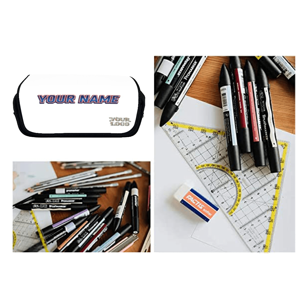 Double - Layer Flip Pencil Case – Custom Name - Storage - BuyEcEc