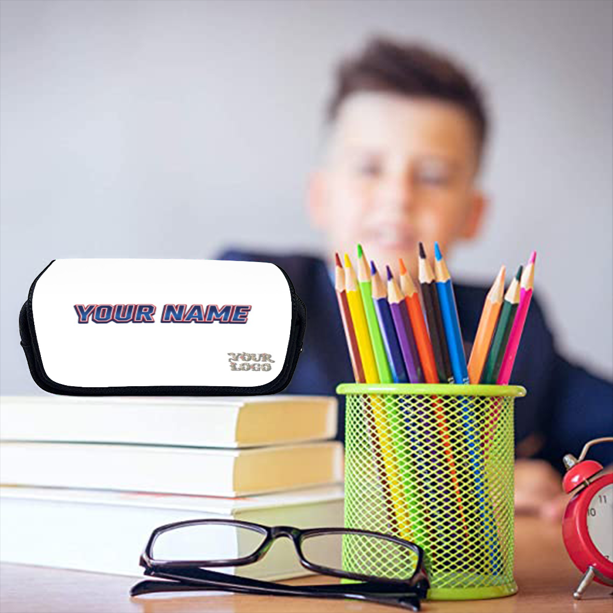 Double - Layer Flip Pencil Case – Custom Name - Storage - BuyEcEc