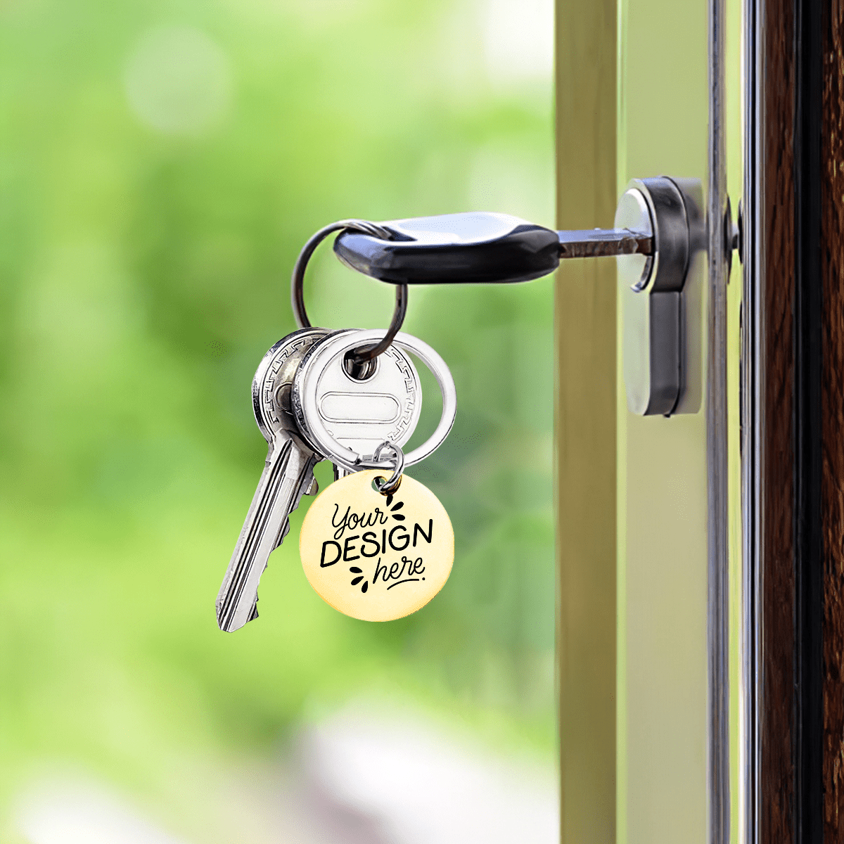 Double - Sided Laser Engraved Stainless Steel Keychain - Gear - BuyEcEc