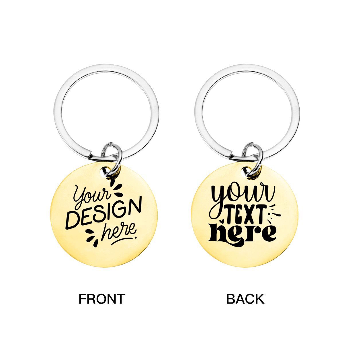Double - Sided Laser Engraved Stainless Steel Keychain - Gear - BuyEcEc