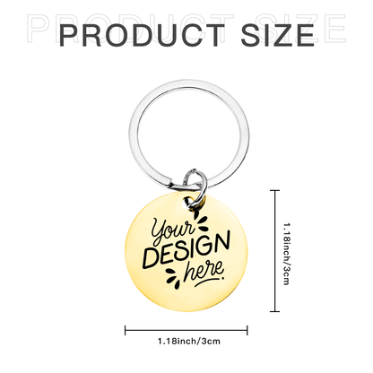 Double - Sided Laser Engraved Stainless Steel Keychain - Gear - BuyEcEc