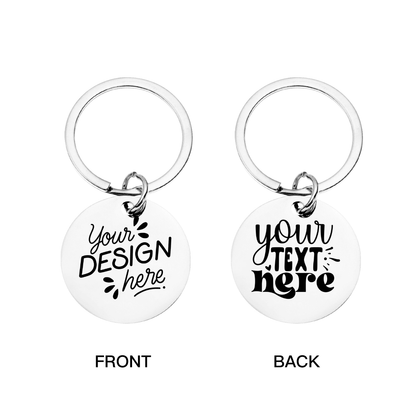 Double - Sided Laser Engraved Stainless Steel Keychain - Gear - BuyEcEc