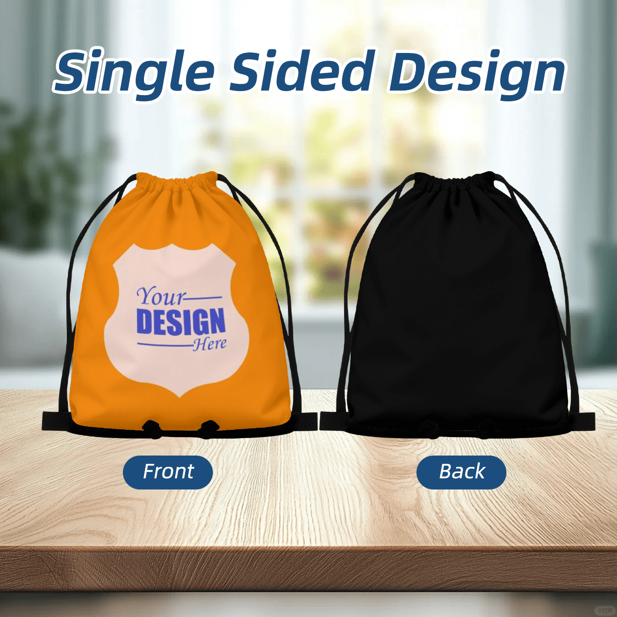 Drawstring Bag – Single - Side Custom Design - Storage - BuyEcEc