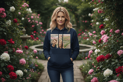 Font Daisy Photo Hoodie | 280g Personalized Initials | BuyEcEc - Hoodies - BuyEcEc
