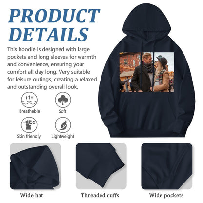 Font Daisy Photo Hoodie | 280g Personalized Initials | BuyEcEc - Hoodies - BuyEcEc