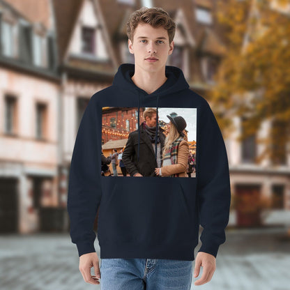 Font Daisy Photo Hoodie | 280g Personalized Initials | BuyEcEc - Hoodies - BuyEcEc