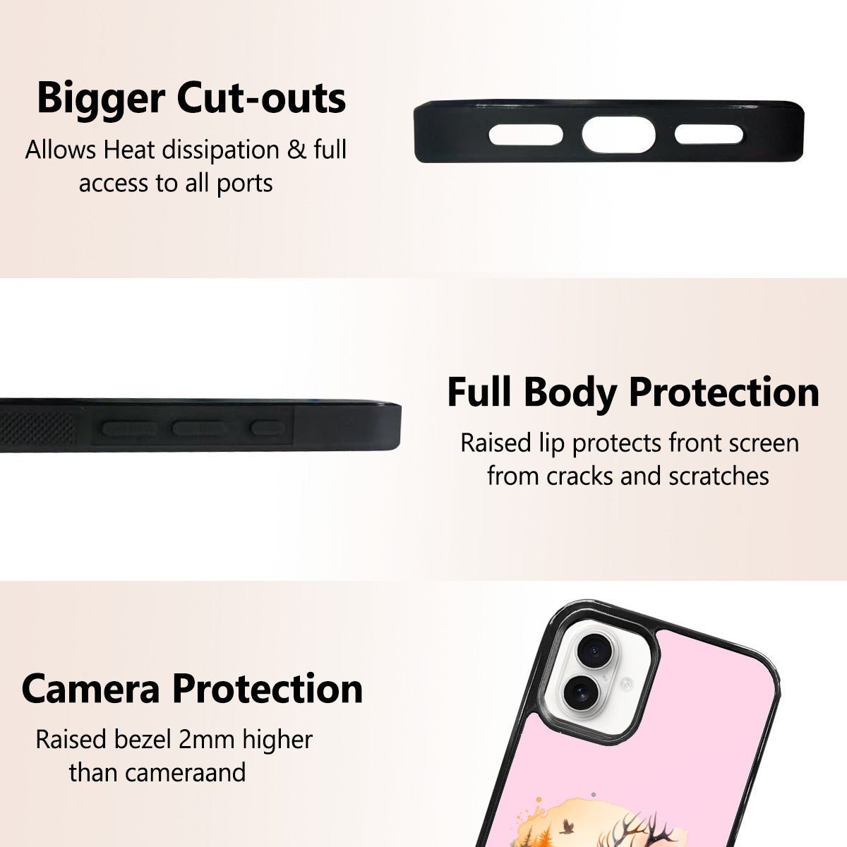 Forest Deer Mirror Phone Case for iPhone 16 Plus: Embrace Nature - iphoneCases - BuyEcEc