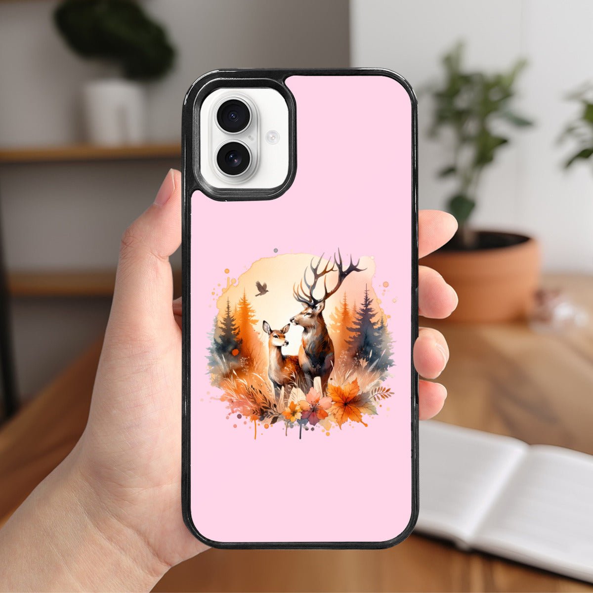 Forest Deer Mirror Phone Case for iPhone 16 Plus: Embrace Nature - iphoneCases - BuyEcEc