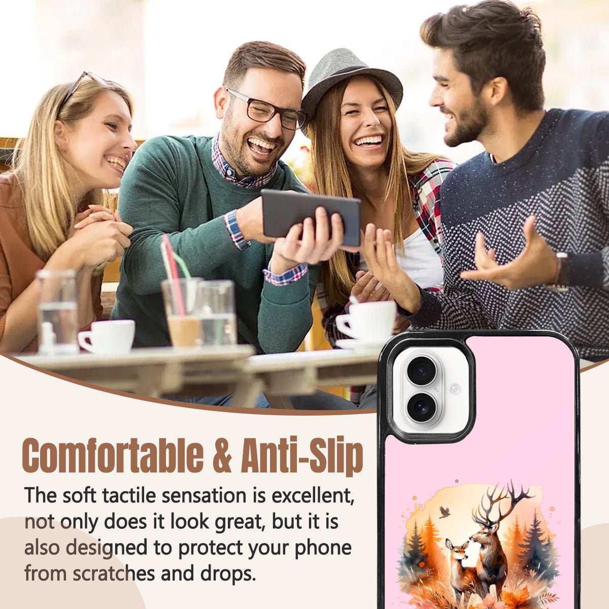 Forest Deer Mirror Phone Case for iPhone 16 Plus: Embrace Nature - iphoneCases - BuyEcEc