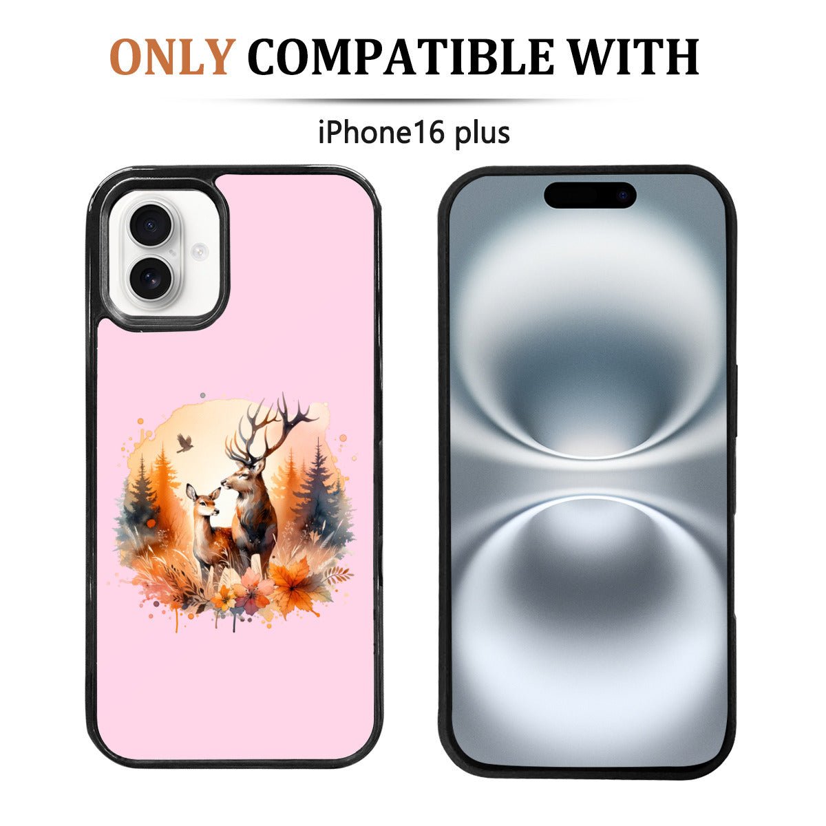 Forest Deer Mirror Phone Case for iPhone 16 Plus: Embrace Nature - iphoneCases - BuyEcEc