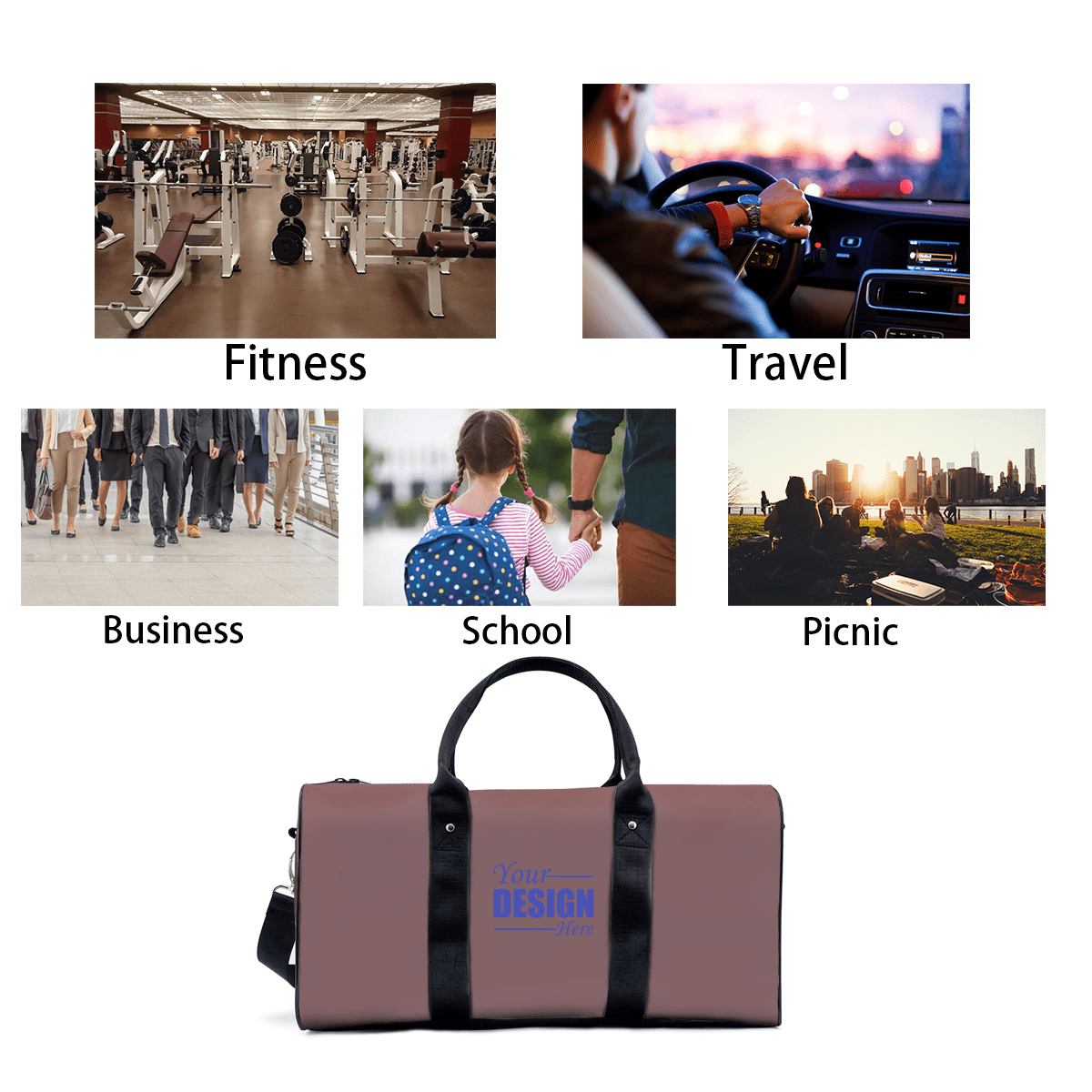 Full - Print Floral Travel Bag – Custom Design - Storage - BuyEcEc