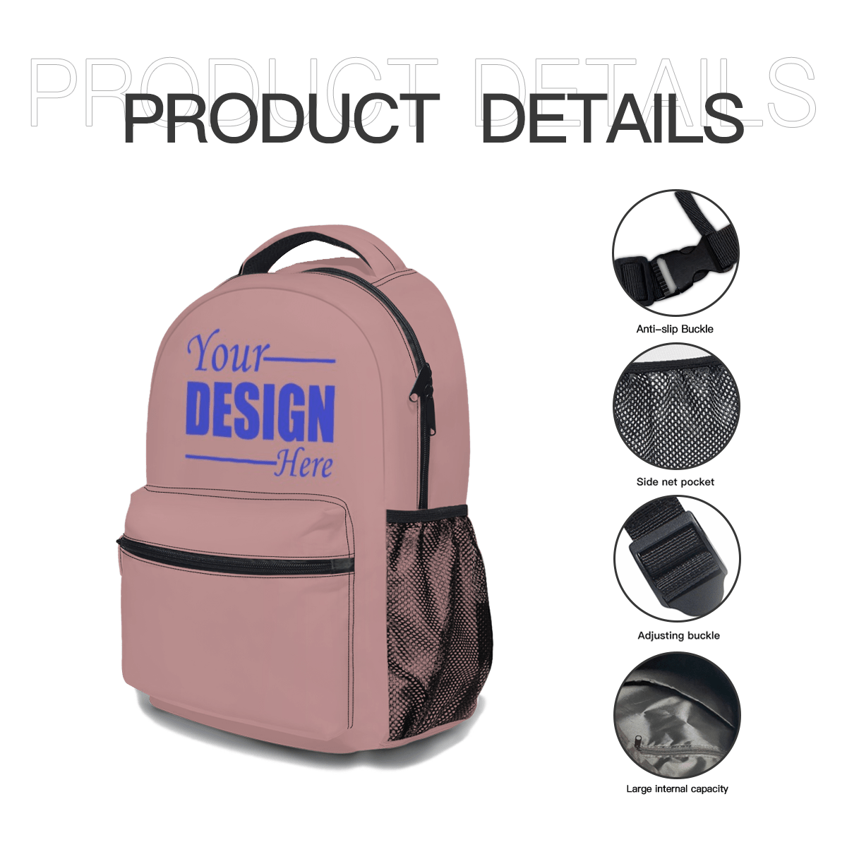 Full - Print Student Backpack – Custom Design - Storage - BuyEcEc