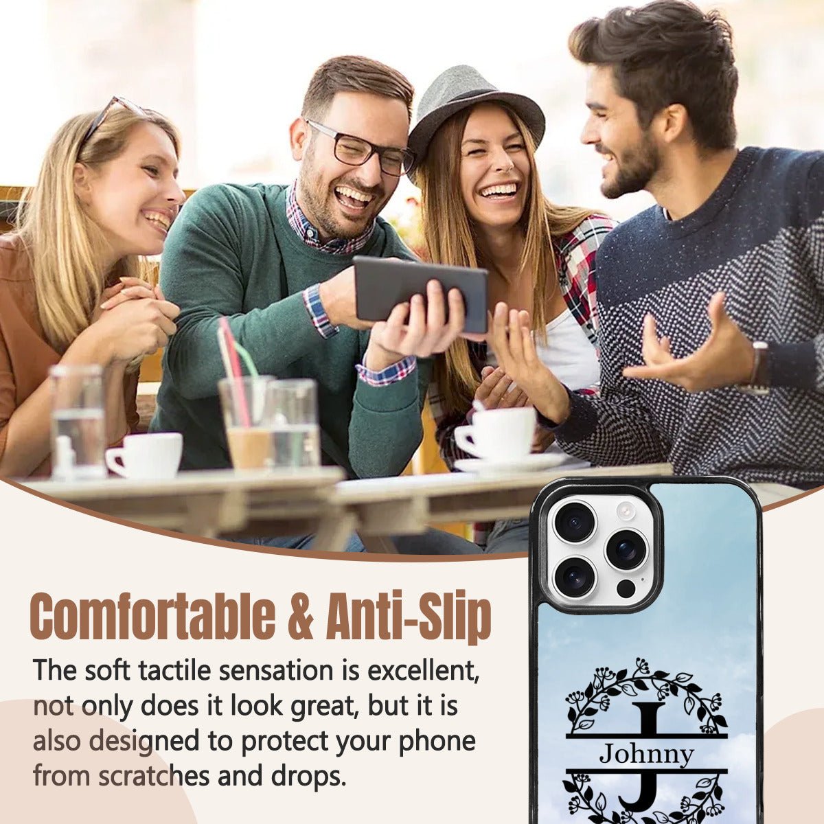 iPhone 16 Pro Max Mirror Phone Case: Custom Monogram & Name - iphoneCases - BuyEcEc