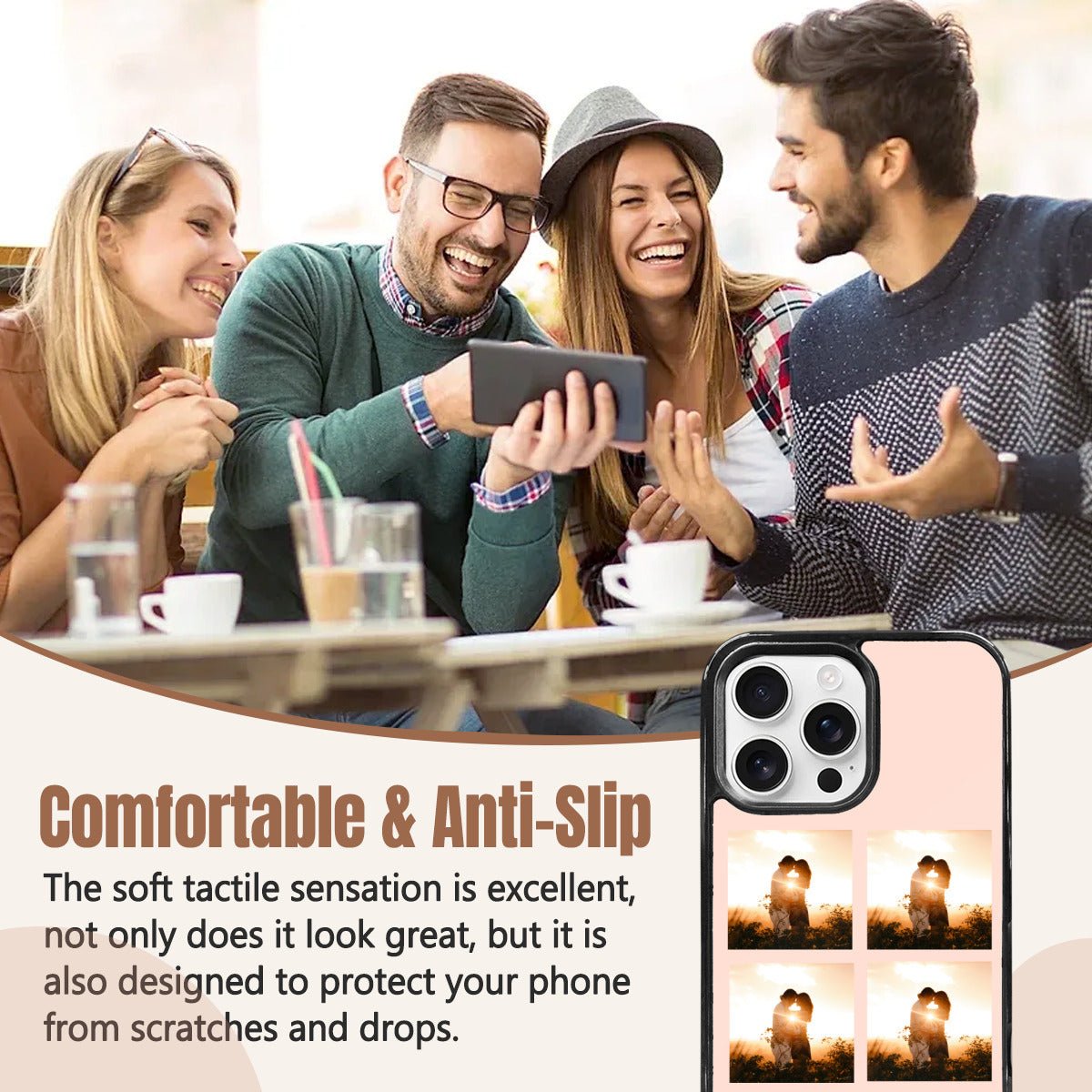 iPhone 16 Pro Max Mirror Phone Case: Photo Collage & Custom Text - iphoneCases - BuyEcEc