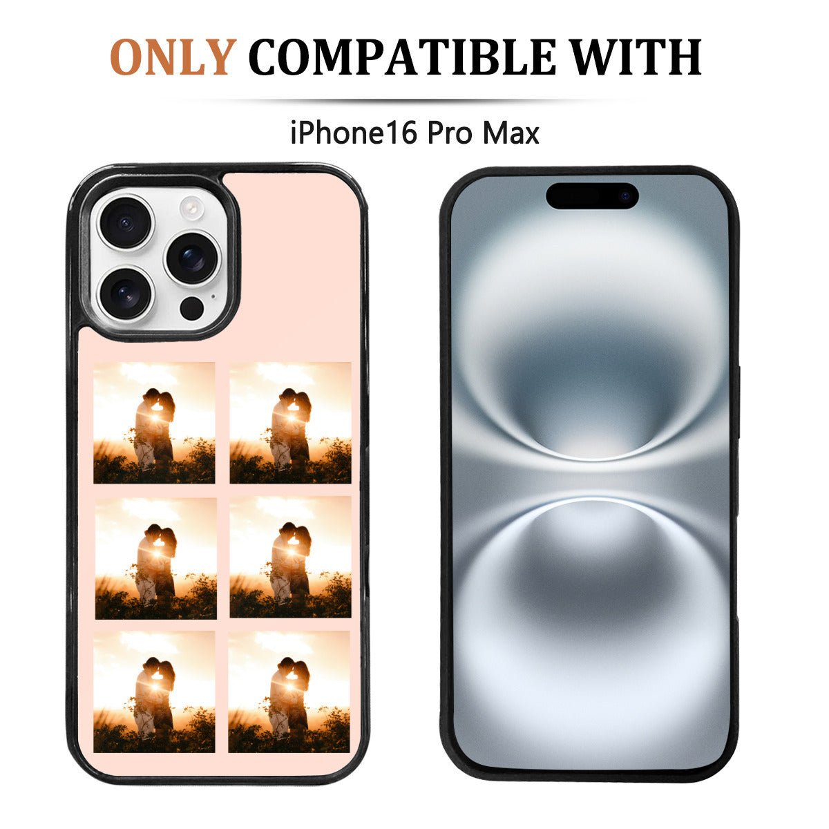 iPhone 16 Pro Max Mirror Phone Case: Photo Collage & Custom Text - iphoneCases - BuyEcEc