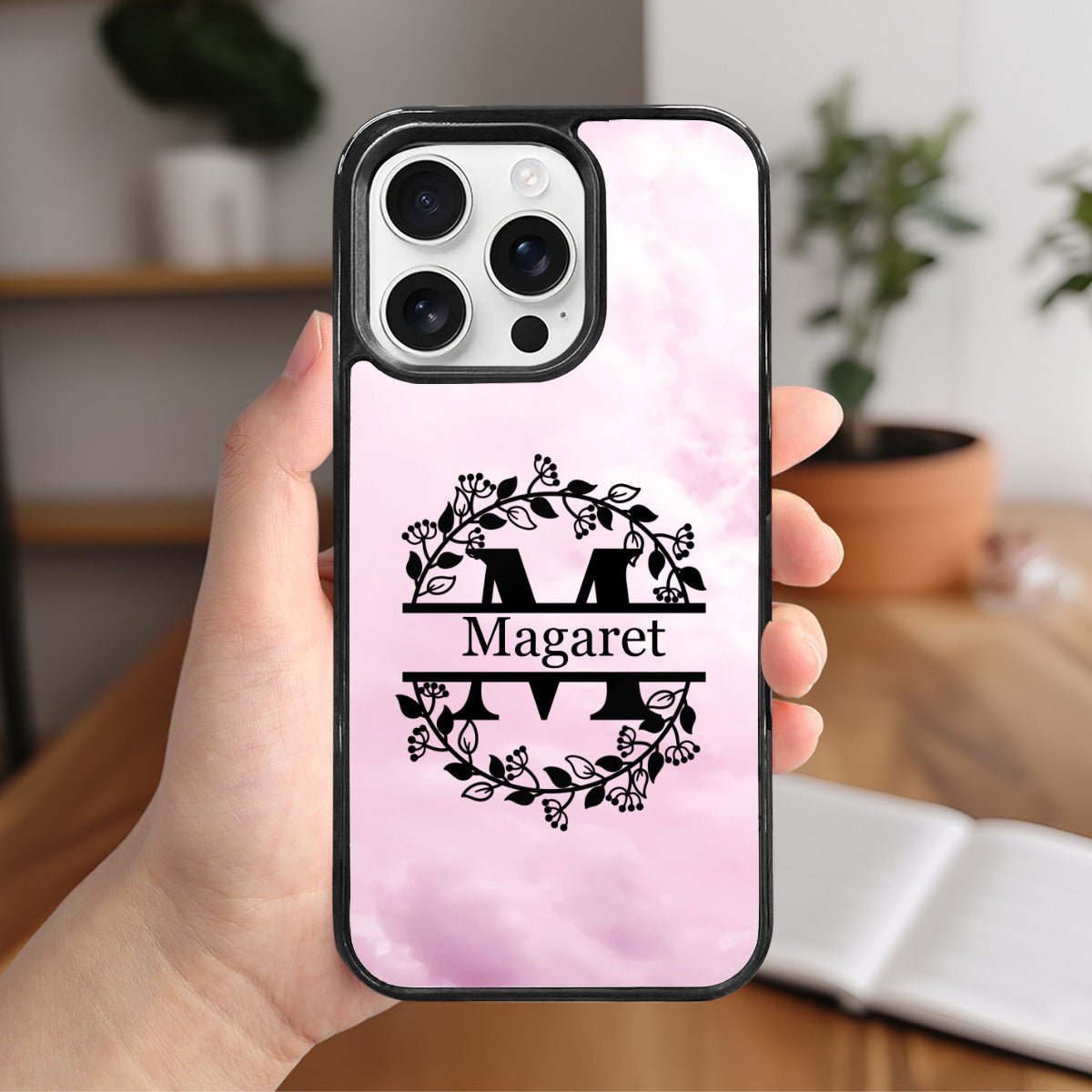 iPhone 16 Pro Mirror Phone Case: Custom Monogram Your Name - iphoneCases - BuyEcEc