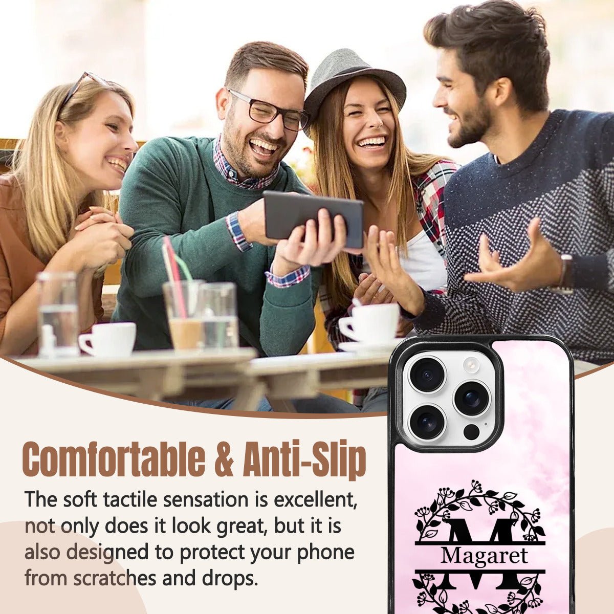 iPhone 16 Pro Mirror Phone Case: Custom Monogram Your Name - iphoneCases - BuyEcEc