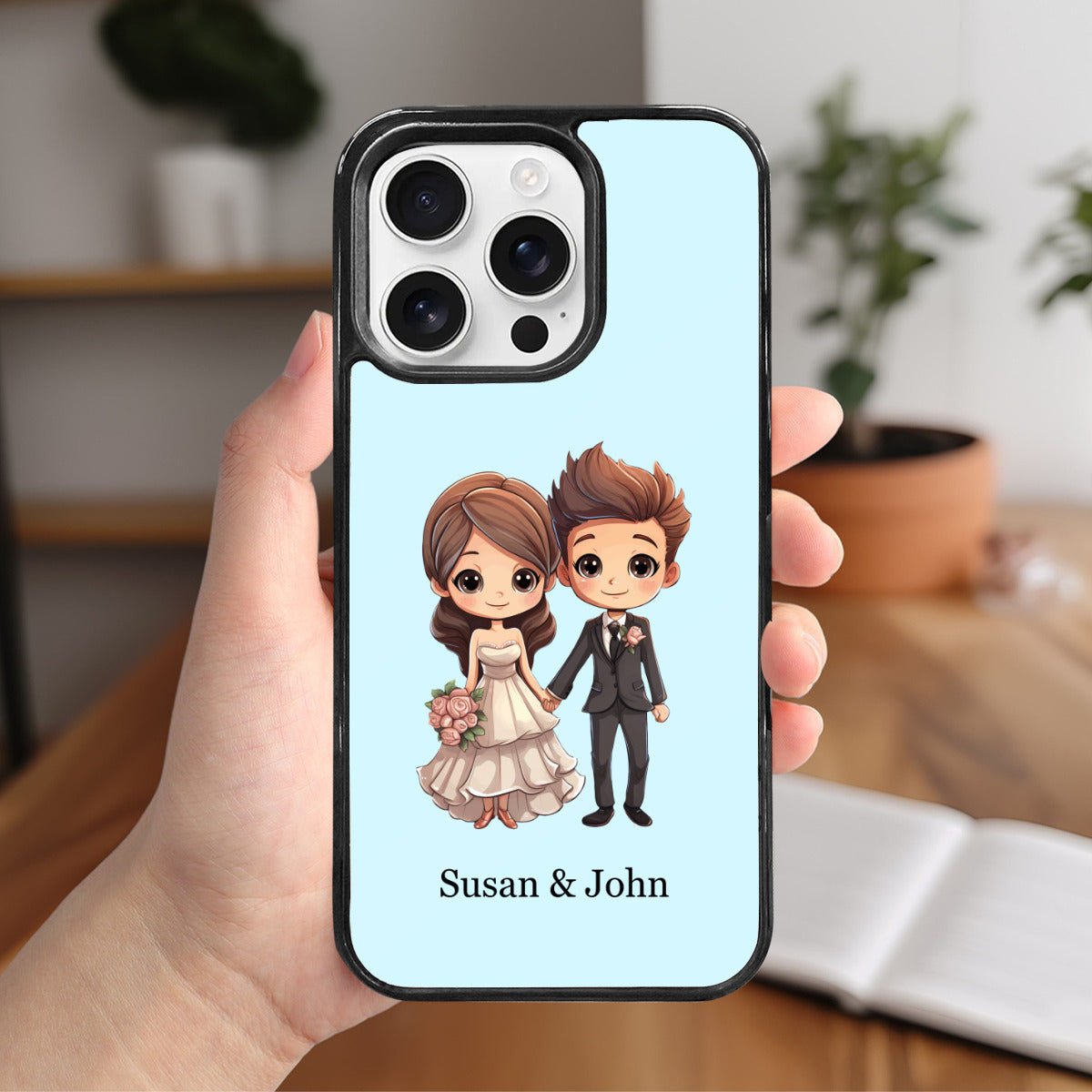 iPhone 16 Pro Wedding Gift: Unique Mirror Case with Personalized Text - iphoneCases - BuyEcEc