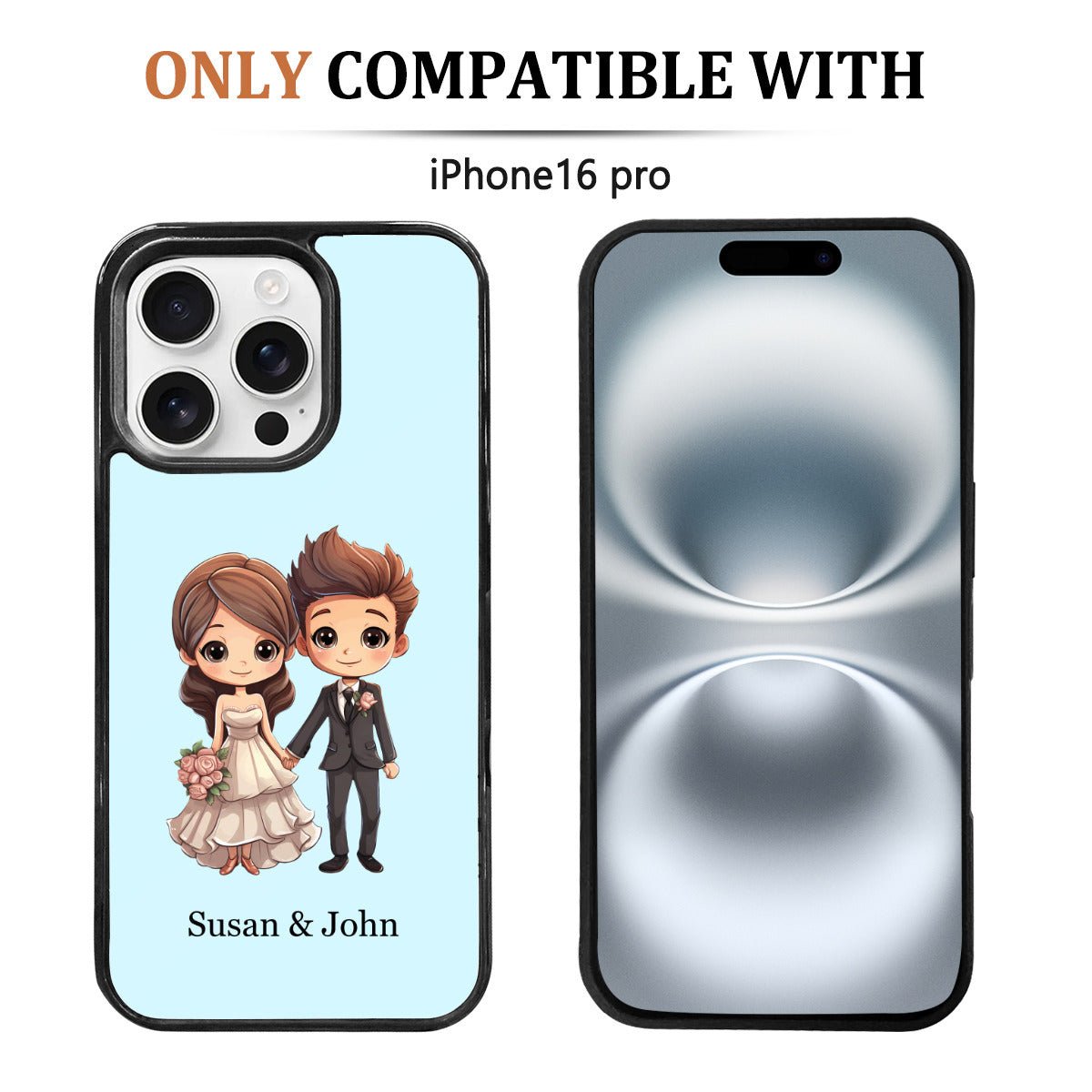 iPhone 16 Pro Wedding Gift: Unique Mirror Case with Personalized Text - iphoneCases - BuyEcEc