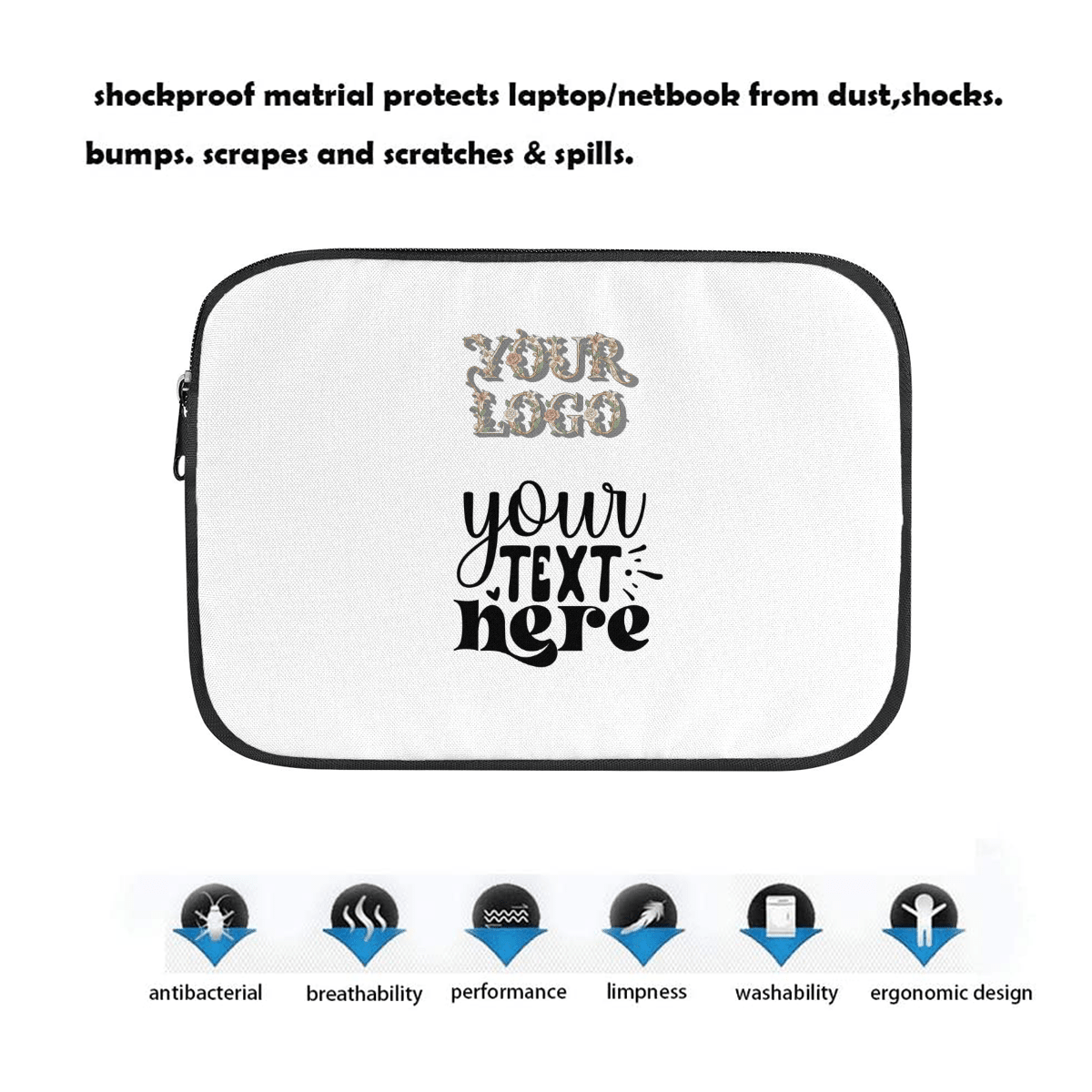 Laptop Inner Sleeve Bag – Custom Text - Storage - BuyEcEc