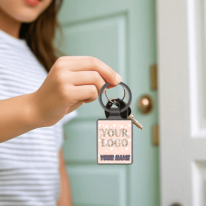 Large Square Stainless Steel Keychain - Gear - BuyEcEc