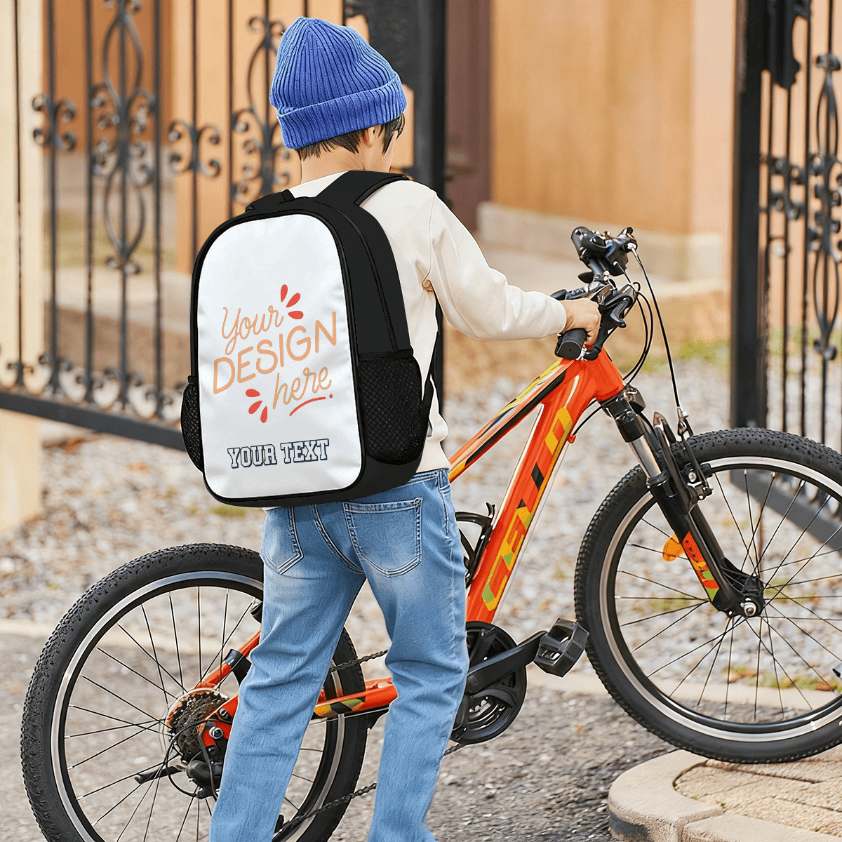 Lightweight Casual Backpack with Fishbone Design – Custom Text - Storage - BuyEcEc