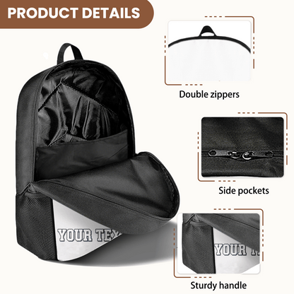 Lightweight Casual Backpack with Fishbone Design – Custom Text - Storage - BuyEcEc