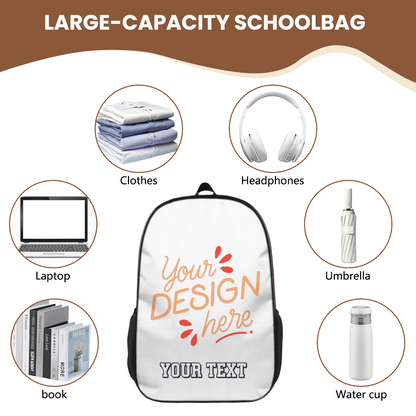 Lightweight Casual Backpack with Fishbone Design – Custom Text - Storage - BuyEcEc