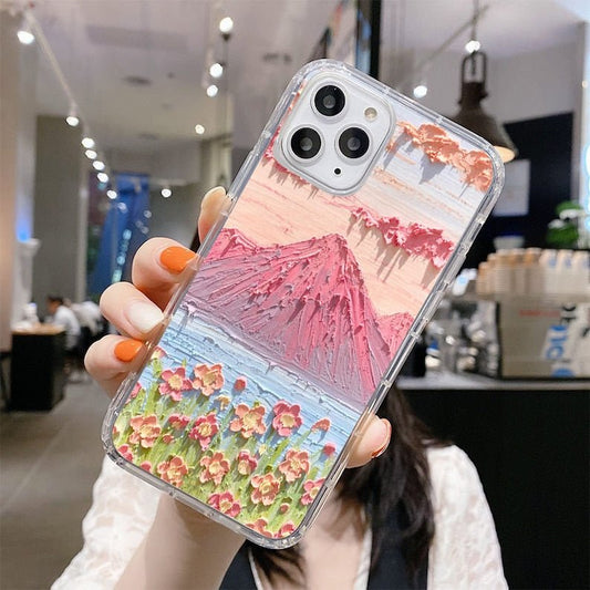 iPhone Case Cover Mountain Scenery Oil Painting  Chain - iPhoneCases - BuyEcEc