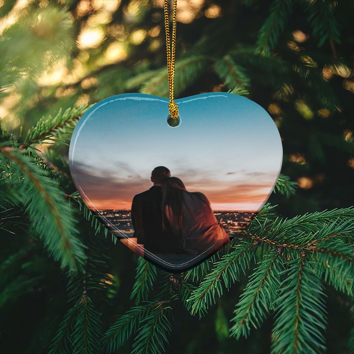 Personalized Ceramic Heart Pendant | Double - Sided Photo | BuyEcEc - Pendants & Ornaments - BuyEcEc