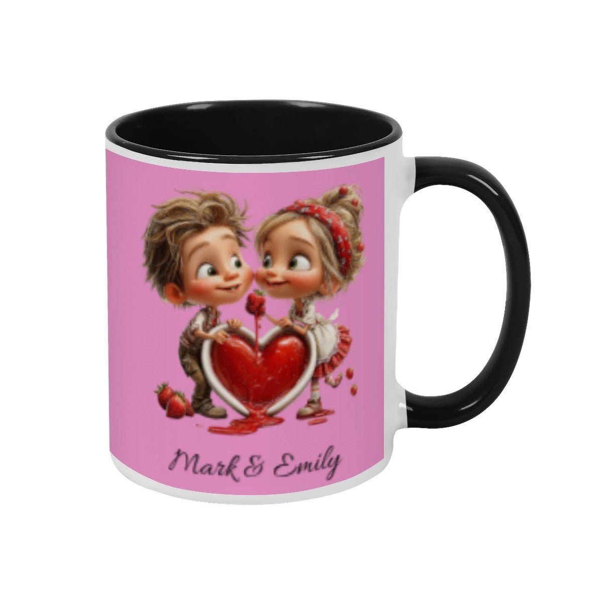 Personalized Couple Illustration Mug 11oz Clipart - Mugs - BuyEcEc