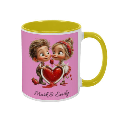 Personalized Couple Illustration Mug 11oz Clipart - Mugs - BuyEcEc