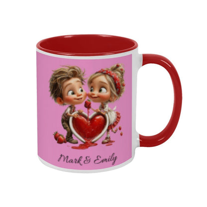 Personalized Couple Illustration Mug 11oz Clipart - Mugs - BuyEcEc