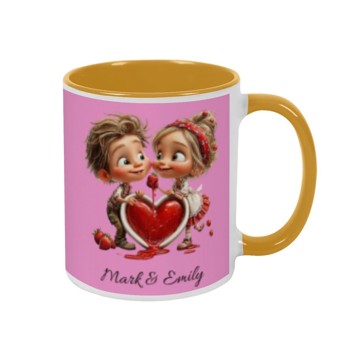 Personalized Couple Illustration Mug 11oz Clipart - Mugs - BuyEcEc