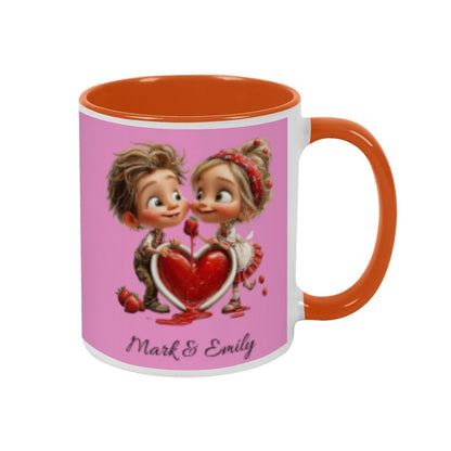 Personalized Couple Illustration Mug 11oz Clipart - Mugs - BuyEcEc
