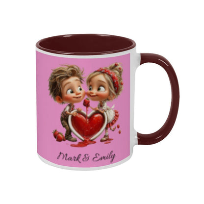 Personalized Couple Illustration Mug 11oz Clipart - Mugs - BuyEcEc