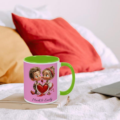 Personalized Couple Illustration Mug 11oz Clipart - Mugs - BuyEcEc