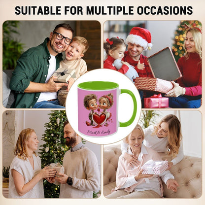 Personalized Couple Illustration Mug 11oz Clipart - Mugs - BuyEcEc