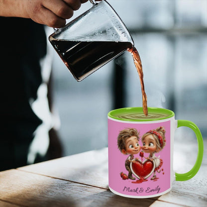 Personalized Couple Illustration Mug 11oz Clipart - Mugs - BuyEcEc