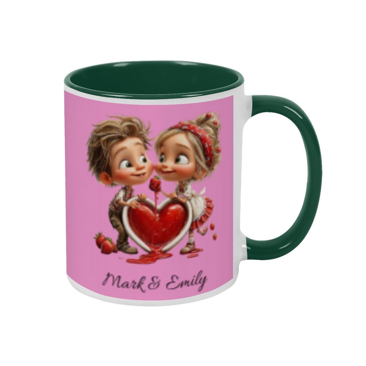 Personalized Couple Illustration Mug 11oz Clipart - Mugs - BuyEcEc
