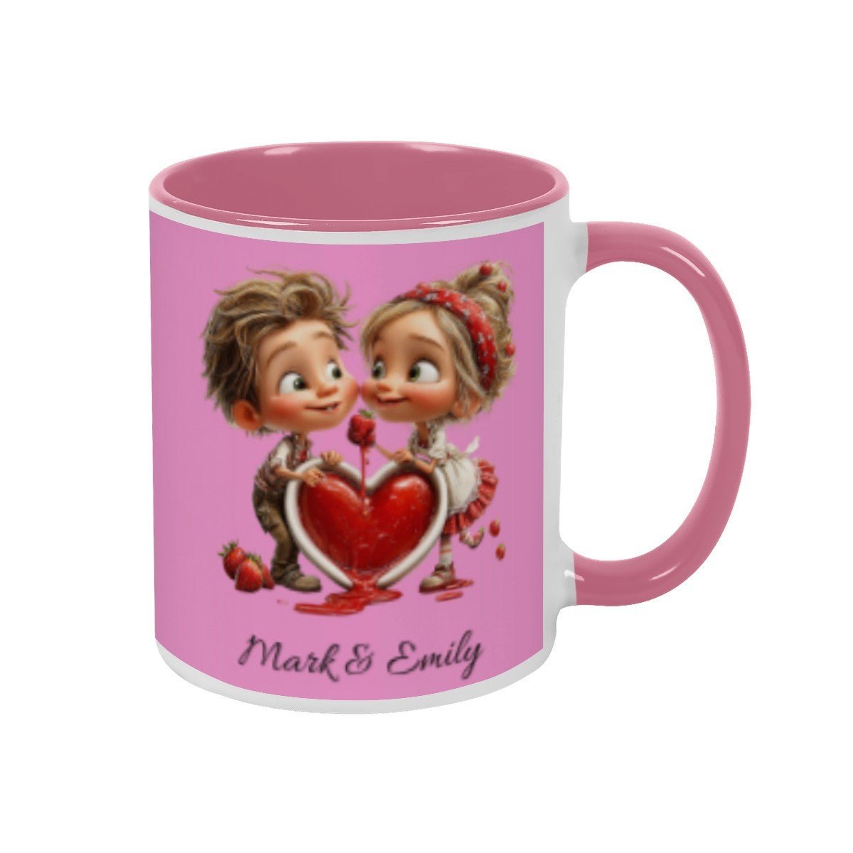 Personalized Couple Illustration Mug 11oz Clipart - Mugs - BuyEcEc
